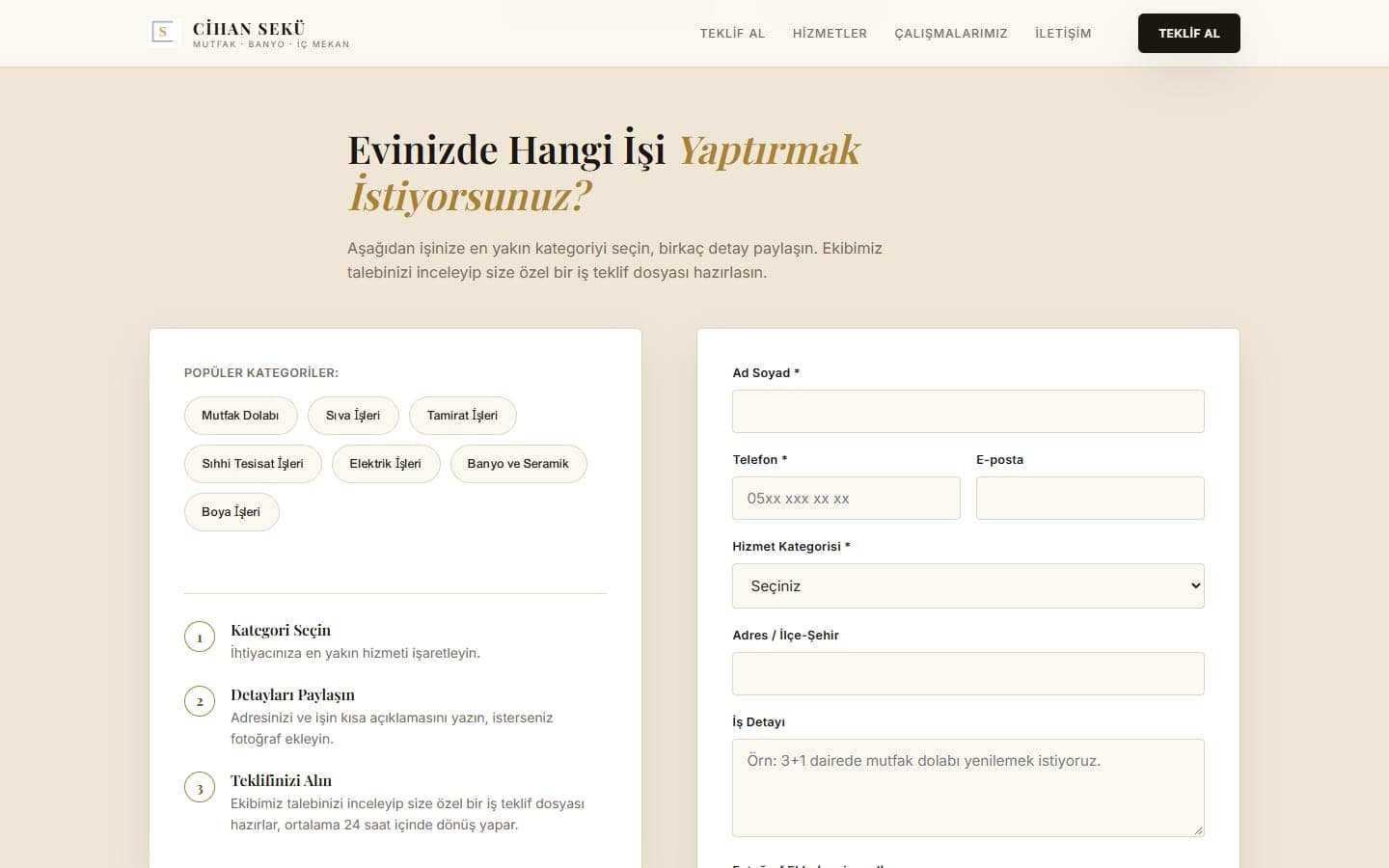 Teklif formu