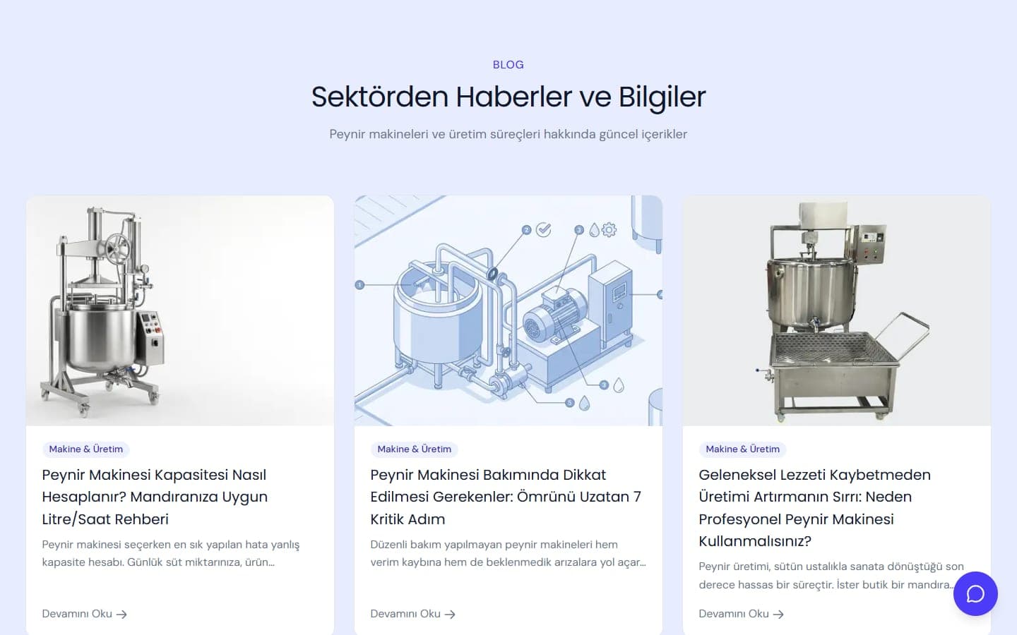 Blog: kapasite hesabı ve bakım üzerine rehber yazılar.