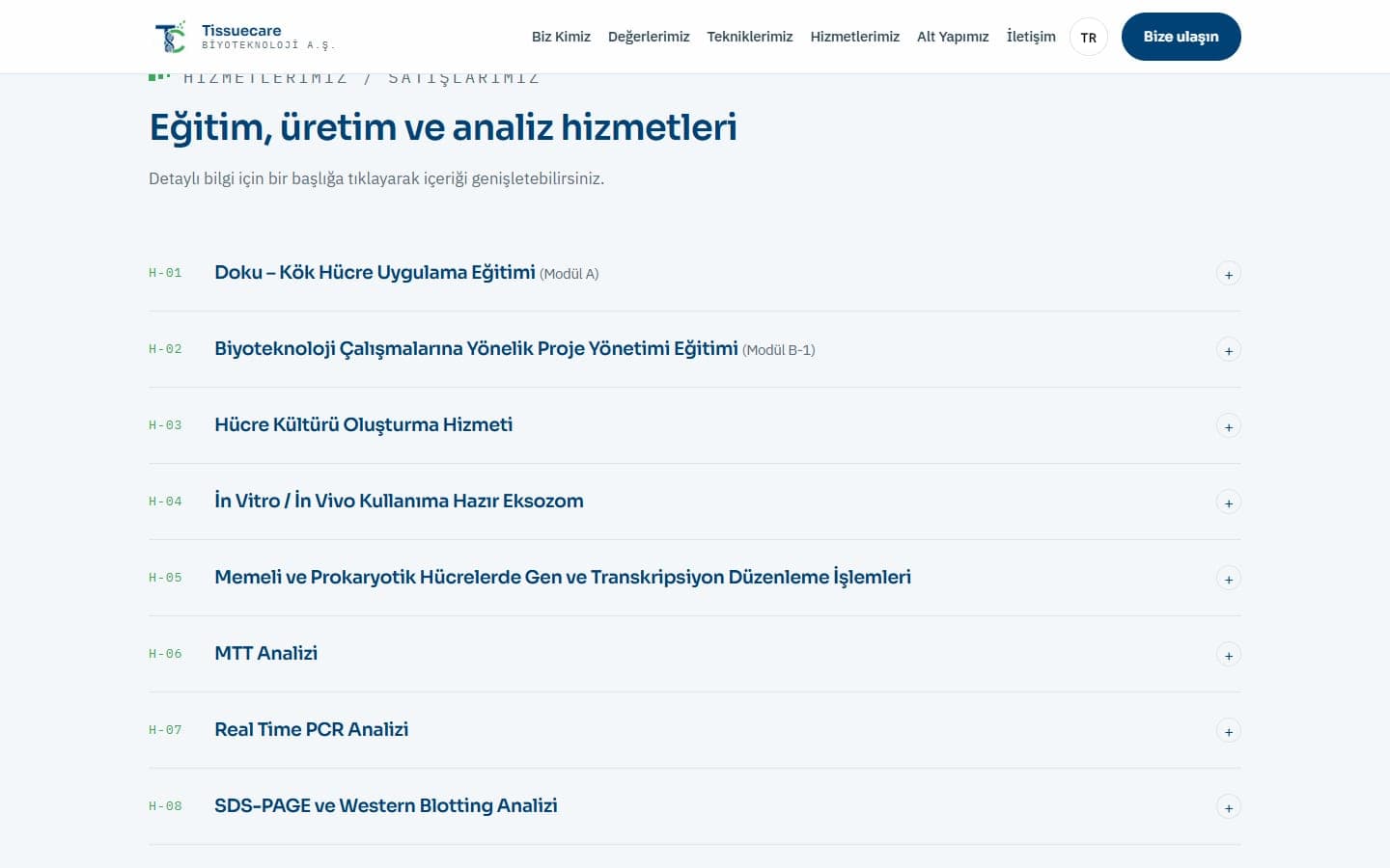 Eğitim ve analiz hizmetleri