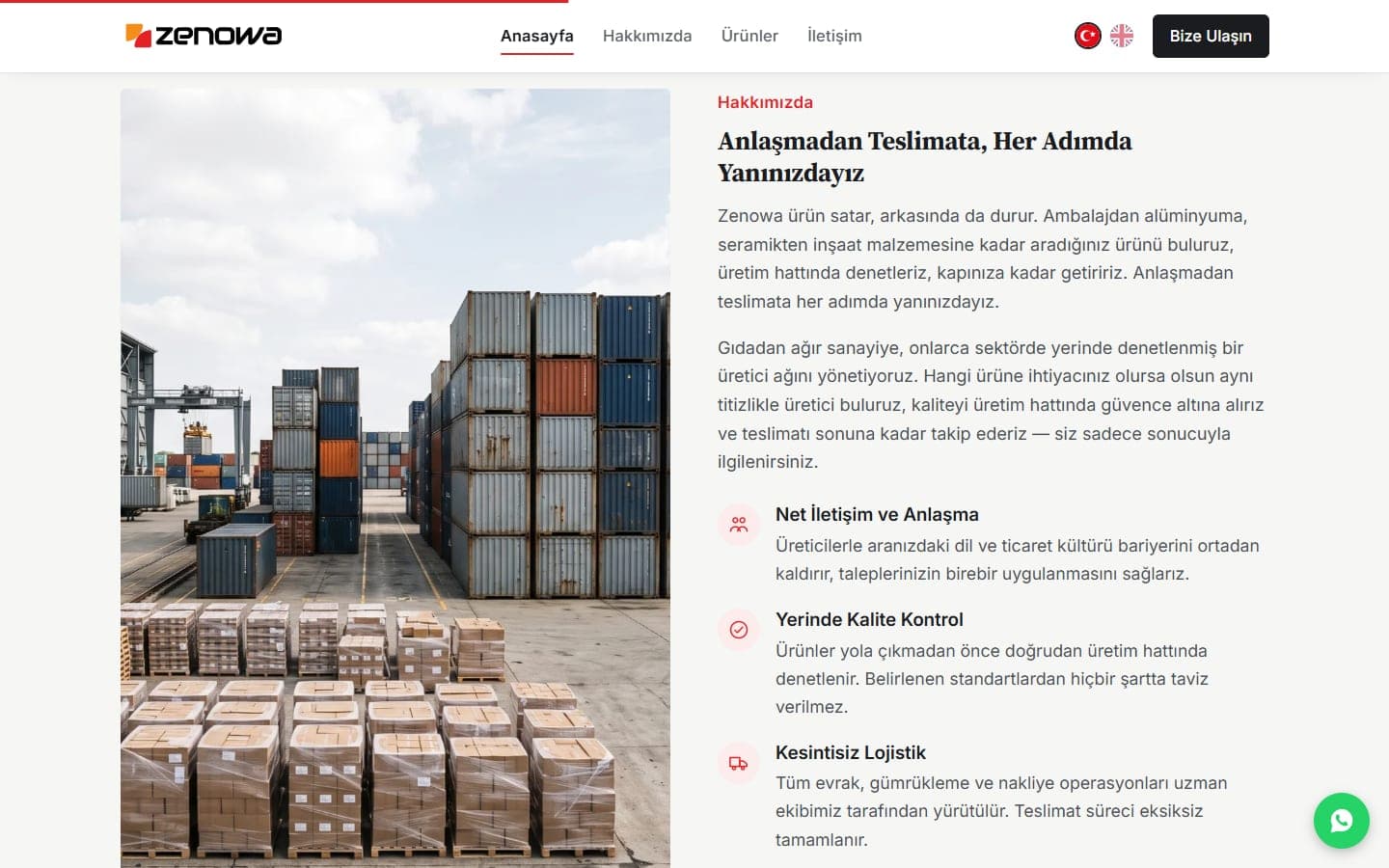 Hakkımızda: anlaşmadan teslimata tedarik adımları.