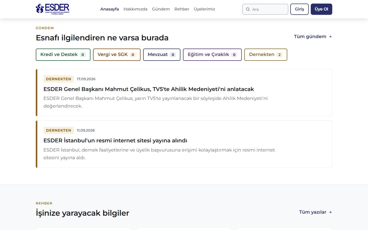 Gündem: kararlar kredi, vergi, mevzuat ve eğitim başlıklarına ayrılıyor.