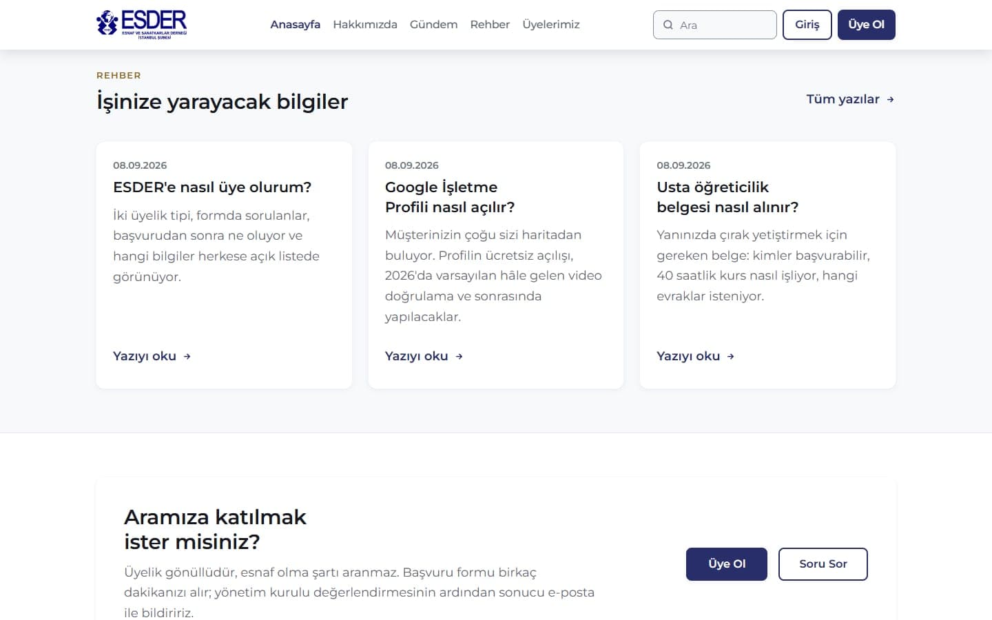 Rehber: esnafın sık sorduğu işler adım adım anlatılıyor.